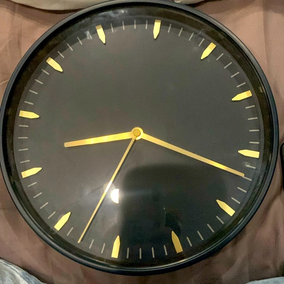 An IKEA navy and gold clock. Used but in perfect condition. - Picture 1 of 3